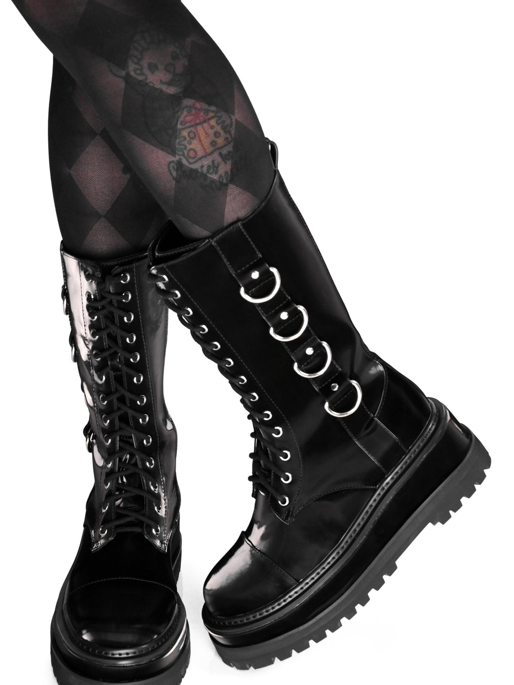 Trent Black Liquid Velvet Boots - Picture 3 of 10